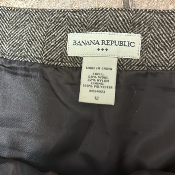 Banana Republic brown tan wool business casual fit flare pleated skirt 12 - Picture 4 of 6